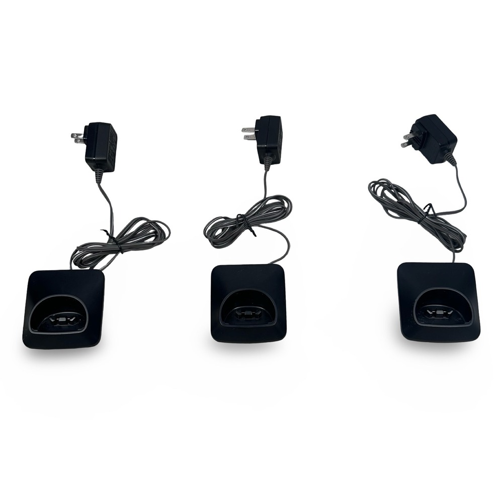 Panasonic PNLC1040 YA Charging Base with PNLV233 AC Adaptor Gray Cord Set of 3